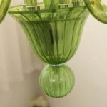Close-up of ribbed hand-blown glass texture