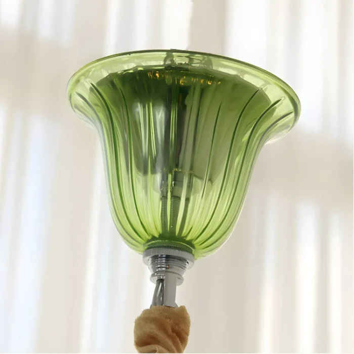 Close-up of ribbed hand-blown glass texture