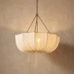 5-Light Pleated Fabric Pumpkin Chandelier