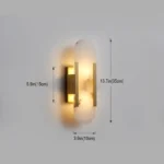 Dimensions for Natural Alabaster Copper Sconce