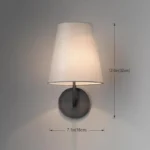 Dimensions for 1 Fixed Linen Shade Copper Sconce