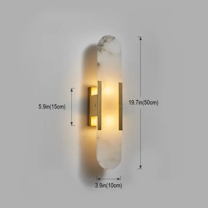 Dimensions for Natural Alabaster Copper Sconce