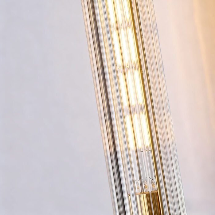 Dimensions for Ribbed Glass Copper Sconce Model 1