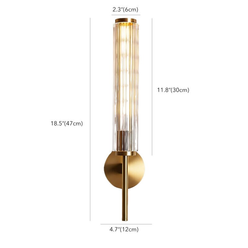 1 Ribbed Glass Copper Sconce Modern Lighting