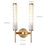 Dimensions for Ribbed Glass Copper Sconce Model 2