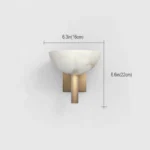 Dimensions for Copper Alabaster Bowl Sconce