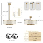 dimensions and specifications for the 20 inch capiz shell drum chandelier with adjustable downrods