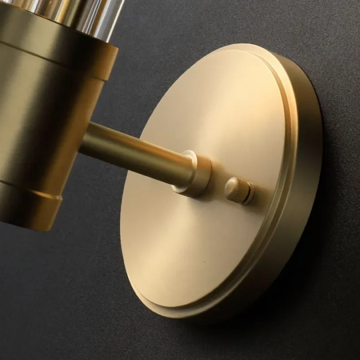 Cylindrical Glass Copper Sconce Mount Detail