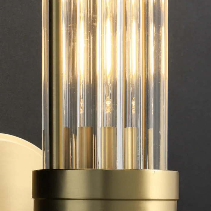 Detail of Cylindrical Glass Tubes Sconce Shade