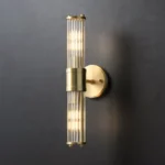 Modern Double Cylindrical Glass Copper Sconce