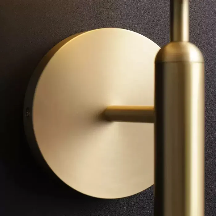 Frosted Glass Texture and Copper Detail of Wall Sconce