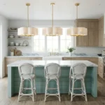 Modern Bedroom with Scalloped Flower Shell Chandelier