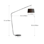 Minimalist Arc Floor Lamp with Fabric Shade - Image 3