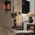 Vintage Matte Ceramic Table Lamp with Fabric Shade - Image 2